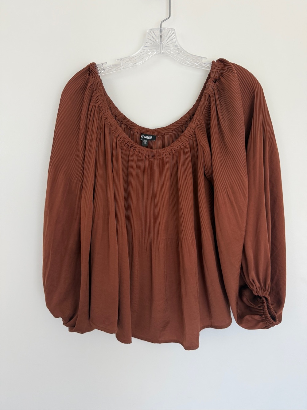Express Women's Rust Brown Long Sleeve Top